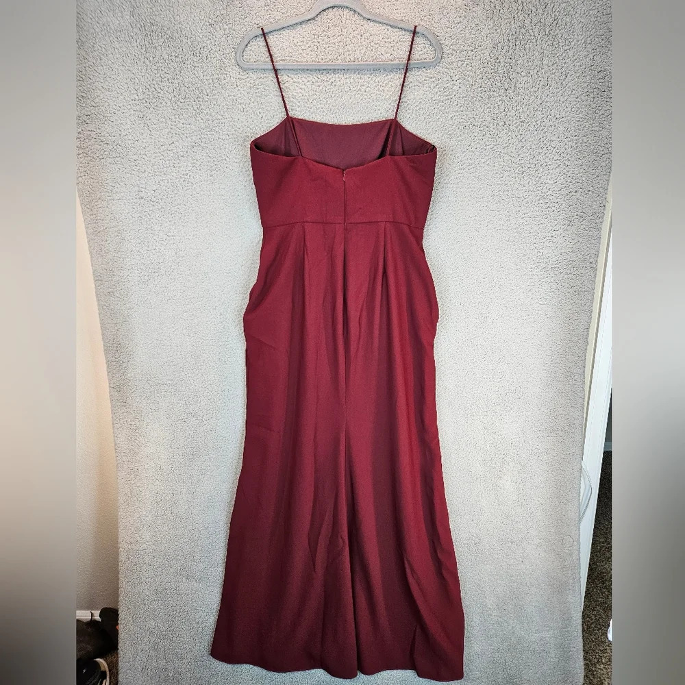After Six Gown Womens Sz 12 Cabernet Spagetti Straps Pockets Lined Formal - Picture 7 of 14